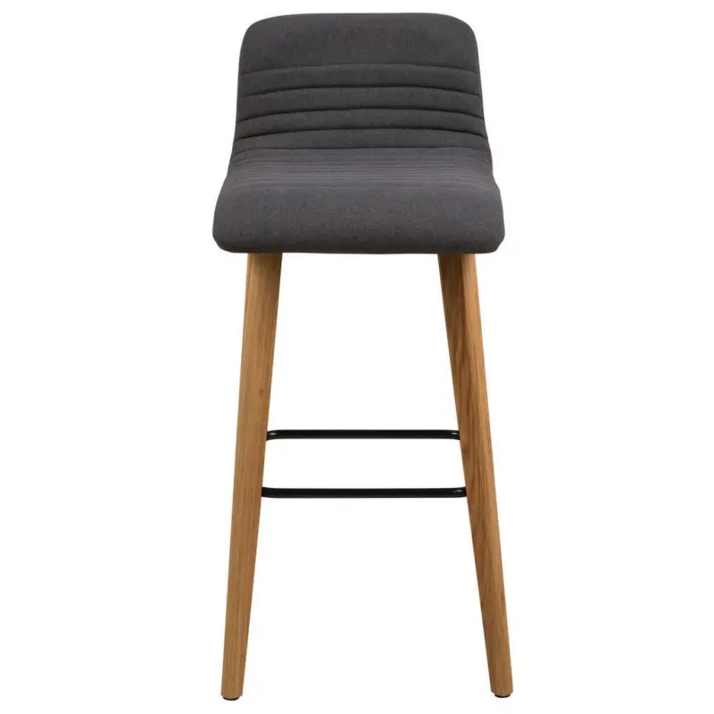 Barhocker in Holz, Textil Anthrazit, Eichefarben