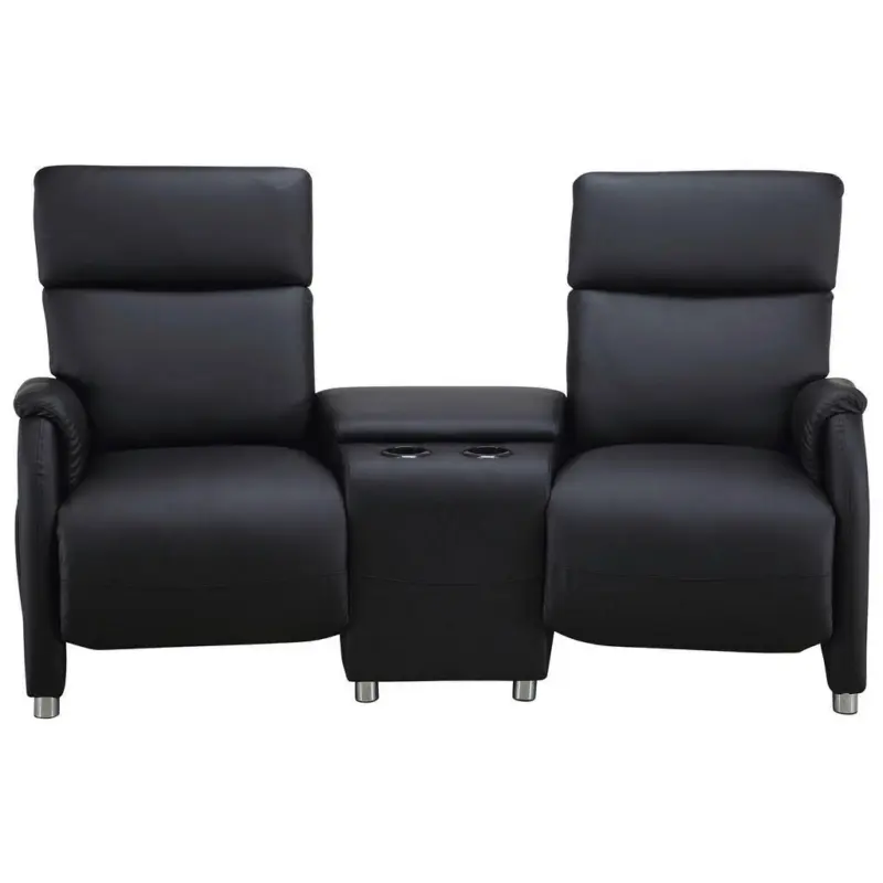 Heimkino-Sofa in Lederlook Schwarz