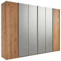 Kleiderschrank in Silberfarben, Eichefarben, Bronzefarben