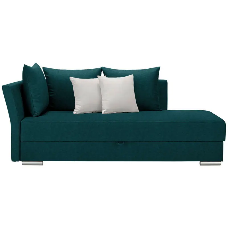 Liege in Webstoff Türkis, Weiß