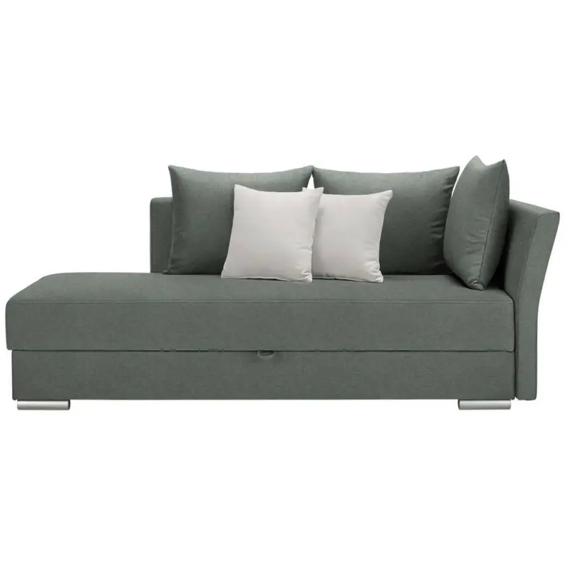 Liege in Webstoff Graphitfarben, Weiß