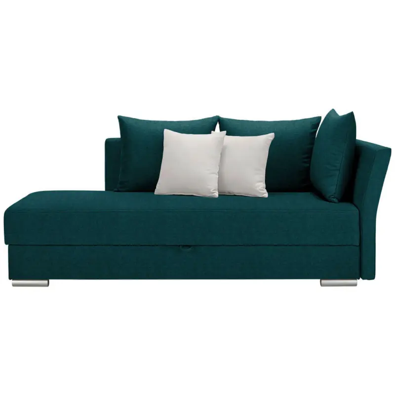 Liege in Webstoff Türkis, Weiß