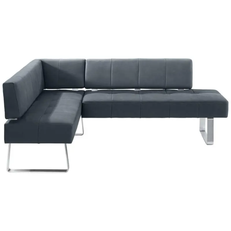 Eckbank 165/227 cm in Grau, Edelstahlfarben