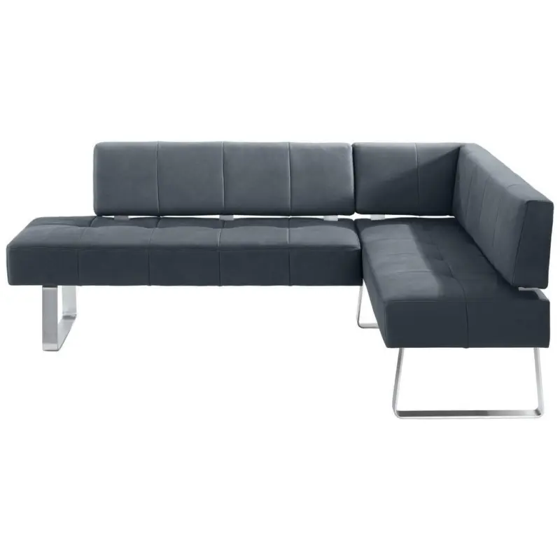 Eckbank 227/165 cm in Grau, Edelstahlfarben