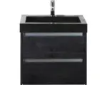 Hornbach Waschbeckenunterschrank Sanox Dante Naturstein 58x61x45,5 cm mit Natursteinwaschbecken black oak