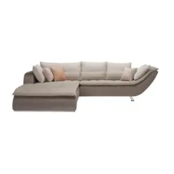 Ecksofa in Webstoff Taupe, Beige