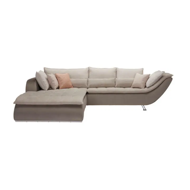 Ecksofa in Webstoff Taupe, Beige