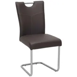 Schwingstuhl in Edelstahl Echtleder pigmentiert