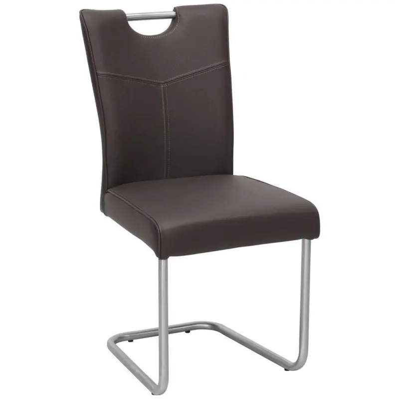 Schwingstuhl in Edelstahl Echtleder pigmentiert