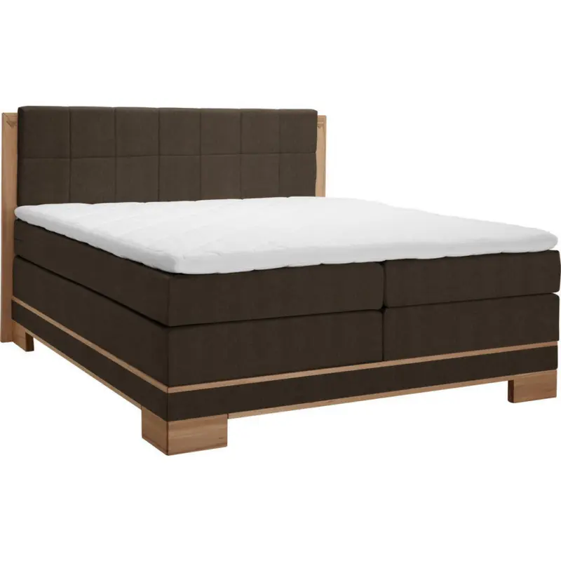 Boxspringbett 180/200 cm in Buchefarben, Dunkelbraun