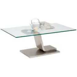 Couchtisch in Metall, Glas 115/65/42 cm