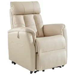 Fernsehsessel in Lederlook Beige