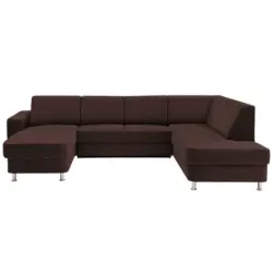 Wohnlandschaft in Chenille Dunkelbraun