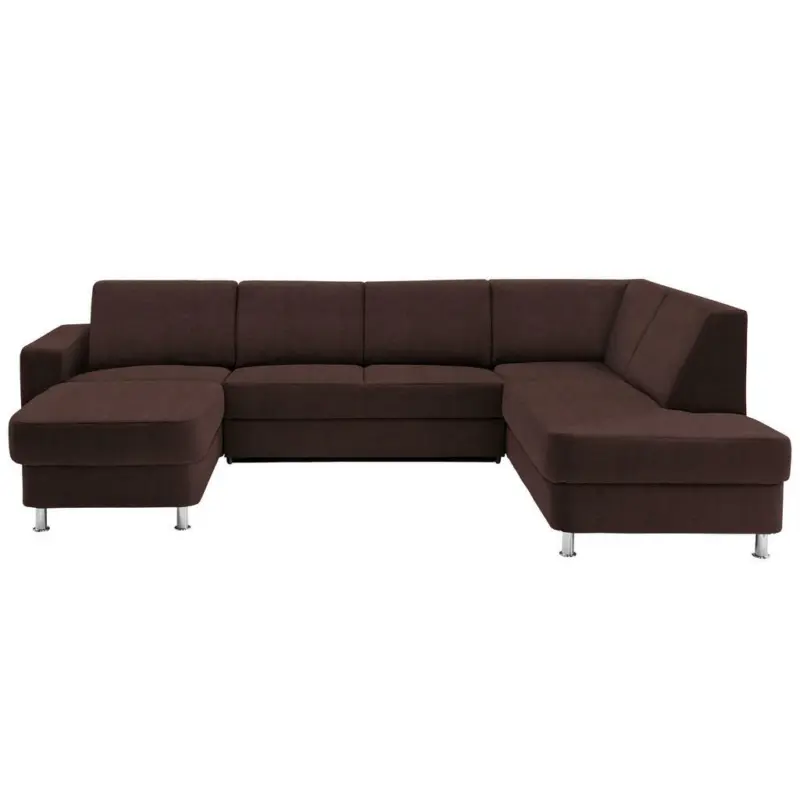 Wohnlandschaft in Chenille Dunkelbraun