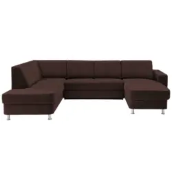 Wohnlandschaft in Chenille Dunkelbraun