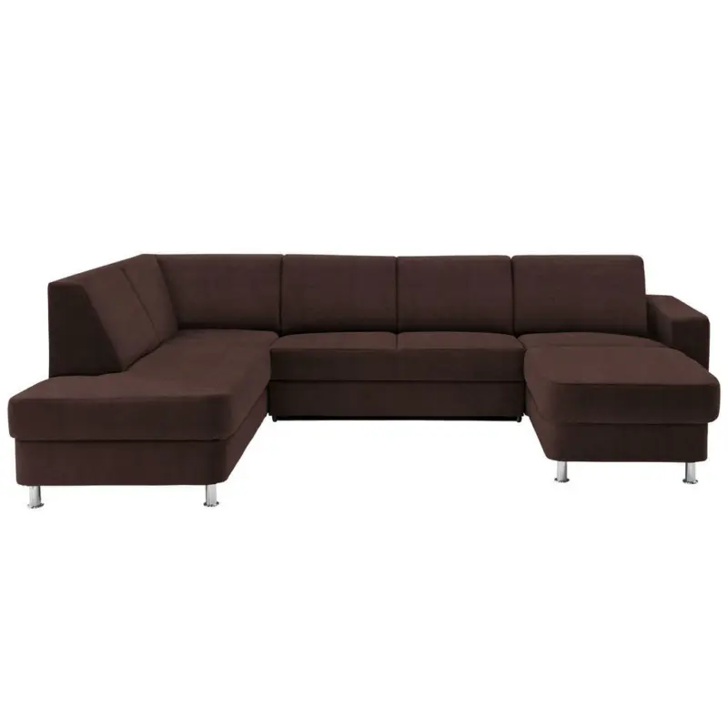 Wohnlandschaft in Chenille Dunkelbraun