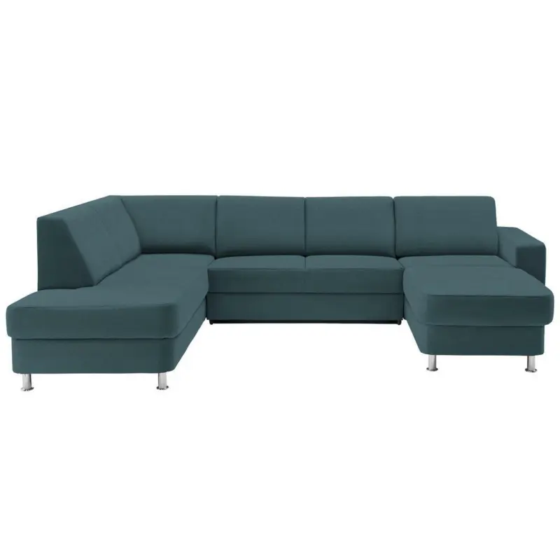 Wohnlandschaft in Chenille Türkis, Petrol