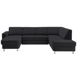 Wohnlandschaft in Chenille Dunkelgrau