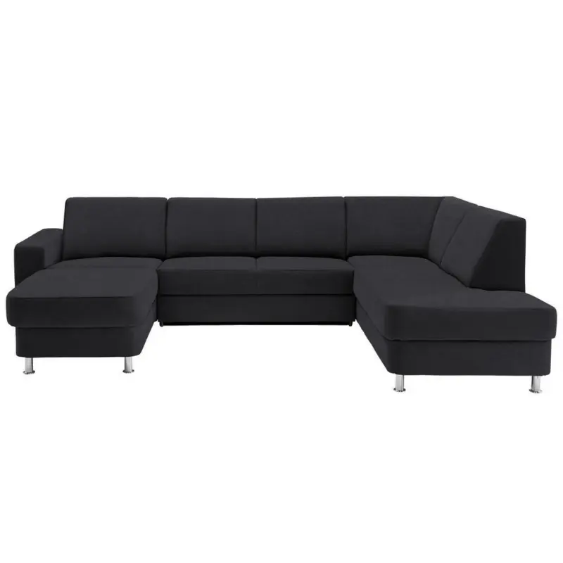 Wohnlandschaft in Chenille Dunkelgrau