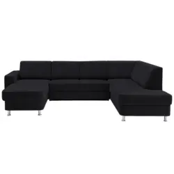 Wohnlandschaft in Chenille Schwarz