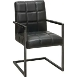 Armlehnstuhl in Eisen Lederlook