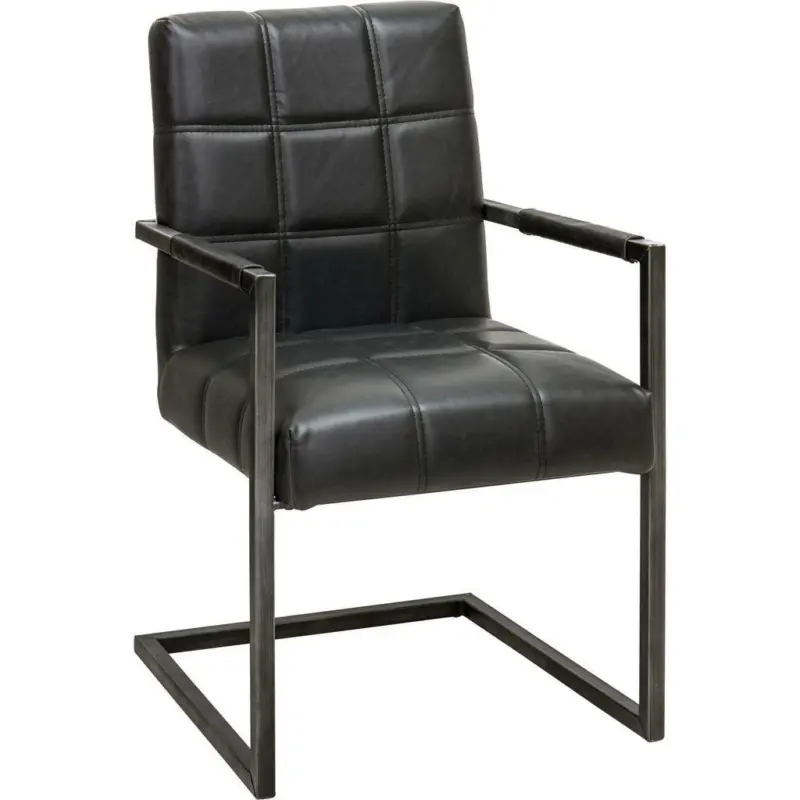 Armlehnstuhl in Eisen Lederlook