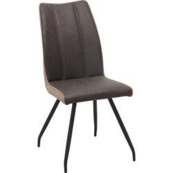 Stuhl in Eisen Lederlook, Webstoff