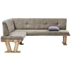 Eckbank 155/205 cm in Grau, Eichefarben