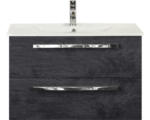 Hornbach Waschbeckenunterschrank Sanox Seville Keramik 52x81x46 cm mit Keramikwaschbecken black oak
