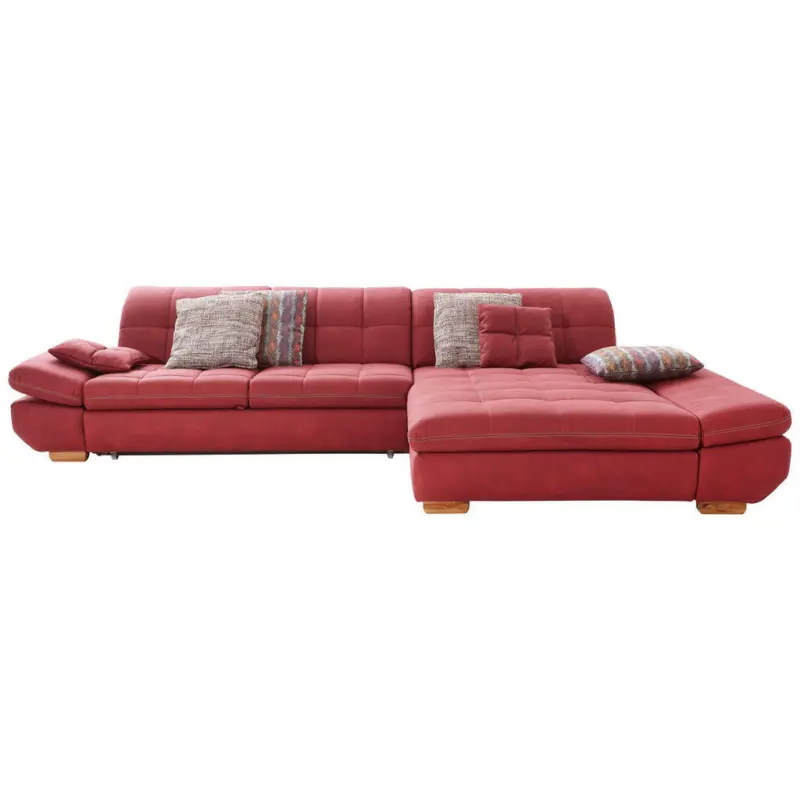 Ecksofa in Mikrofaser Rot, Bordeaux