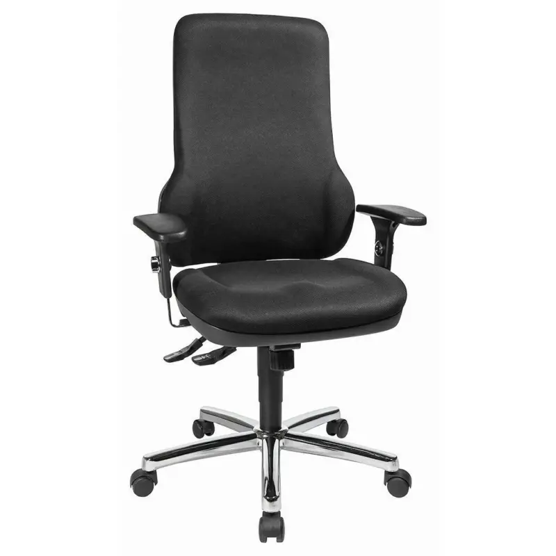 Drehstuhl in Webstoff Schwarz, Alufarben