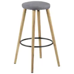 Barhocker in Textil Grau, Schwarz