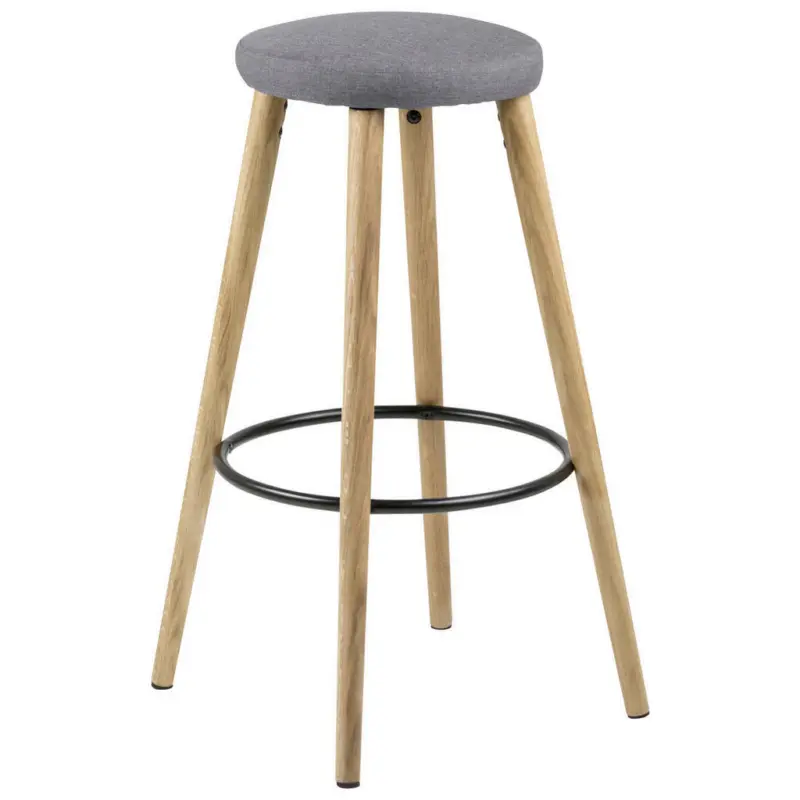 Barhocker in Textil Grau, Schwarz