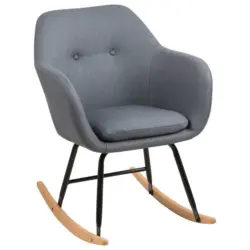 Schaukelstuhl in Webstoff Dunkelgrau