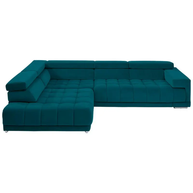 Ecksofa in Mikrofaser Petrol