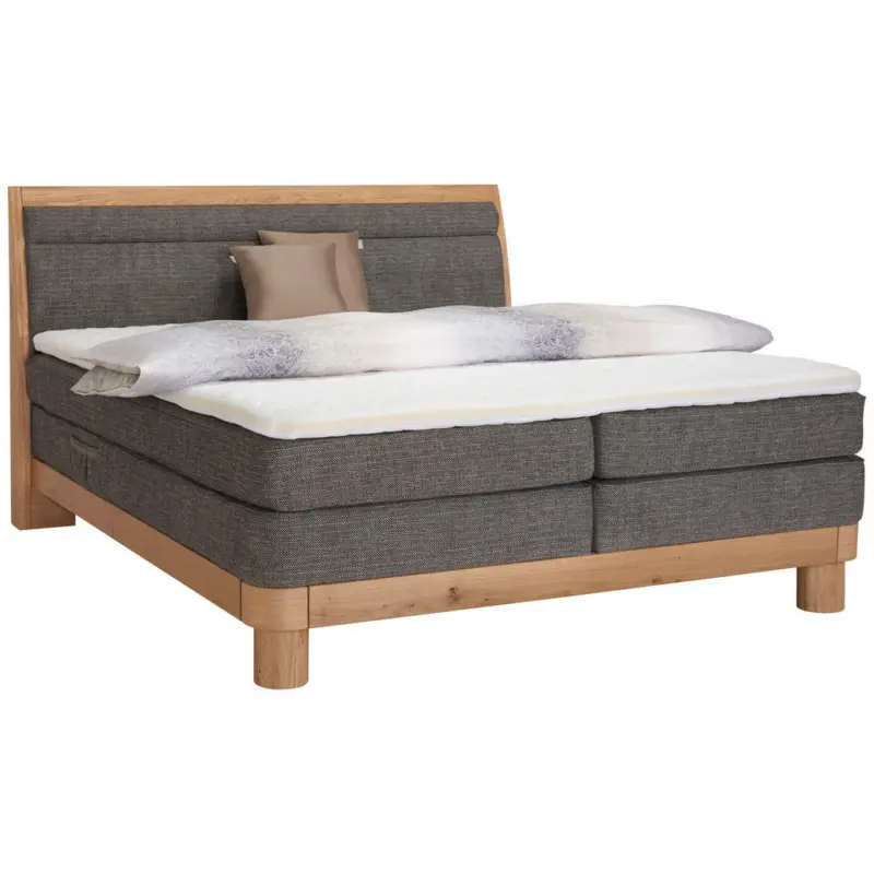 Boxspringbett 160/200 cm in Braun, Eichefarben