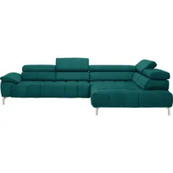 Ecksofa in Chenille Petrol