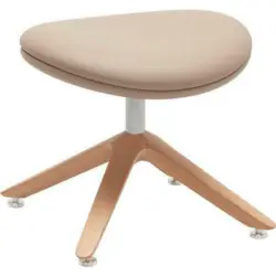 Hocker in Holz, Leder Eichefarben, Cappuccino