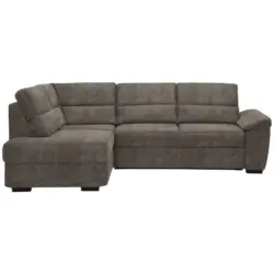 Ecksofa in Lederlook Hellbraun