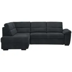 Ecksofa in Lederlook Schwarz