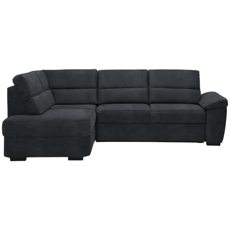 Ecksofa in Lederlook Schwarz