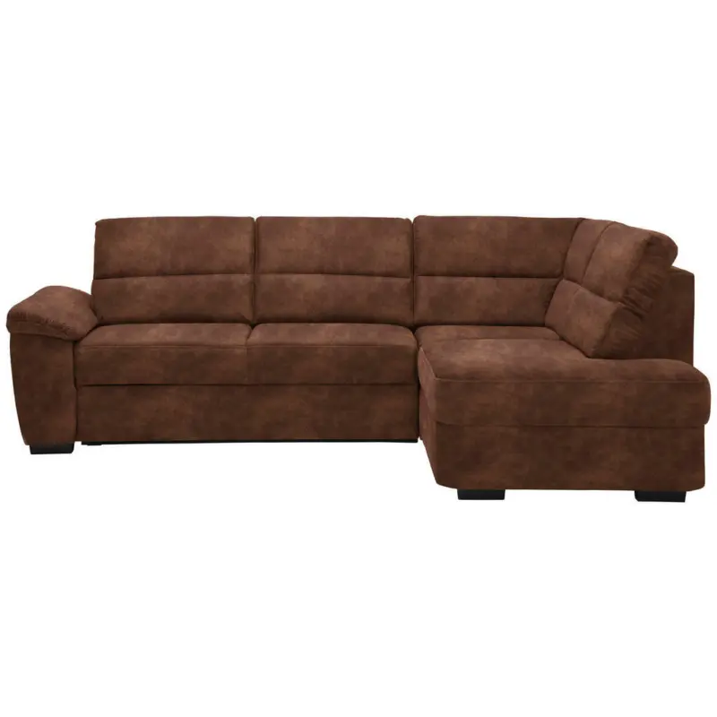 Ecksofa in Lederlook Braun
