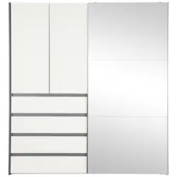 Kombischrank in Graphitfarben, Weiß