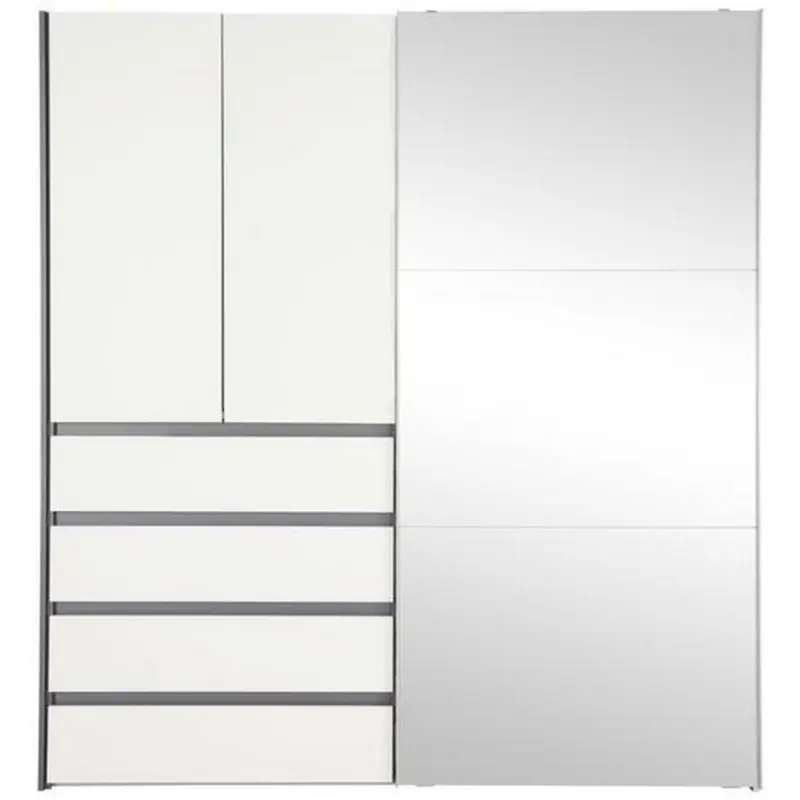 Kombischrank in Graphitfarben, Weiß