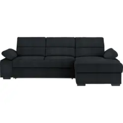 Ecksofa in Flachgewebe Anthrazit