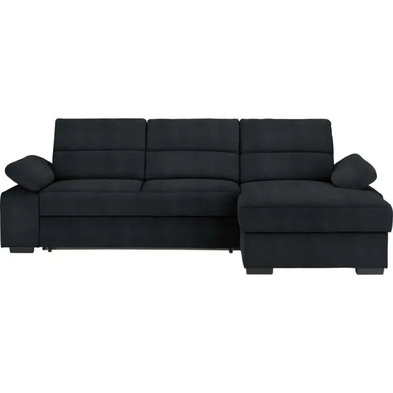 Ecksofa in Flachgewebe Anthrazit