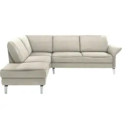 Ecksofa in Webstoff Creme