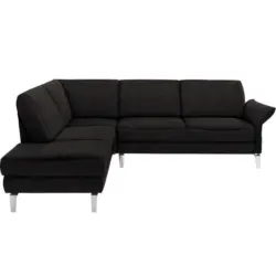 Ecksofa in Webstoff Dunkelbraun