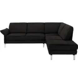 Ecksofa in Webstoff Dunkelbraun