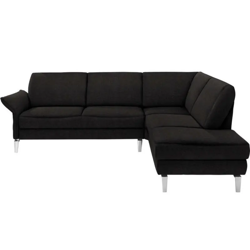 Ecksofa in Webstoff Dunkelbraun